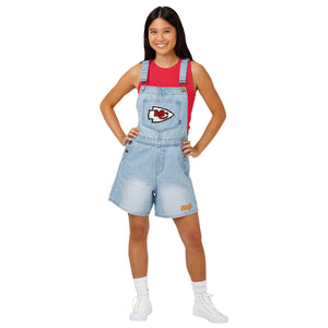 Kansas City Chiefs NFL Womens Big Logo Denim Bib Shortalls