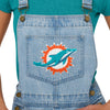 Miami Dolphins NFL Womens Big Logo Denim Bib Shortalls