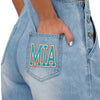 Miami Dolphins NFL Womens Big Logo Denim Bib Shortalls