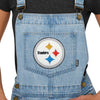 Pittsburgh Steelers NFL Womens Big Logo Denim Bib Shortalls