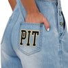 Pittsburgh Steelers NFL Womens Big Logo Denim Bib Shortalls