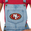 San Francisco 49Ers Womens Big Logo Denim Bib Shortalls
