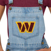 Washington Commanders NFL Womens Big Logo Denim Bib Shortalls (PREORDER - SHIPS LATE MAY)