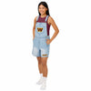 Washington Commanders NFL Womens Big Logo Denim Bib Shortalls (PREORDER - SHIPS LATE MAY)