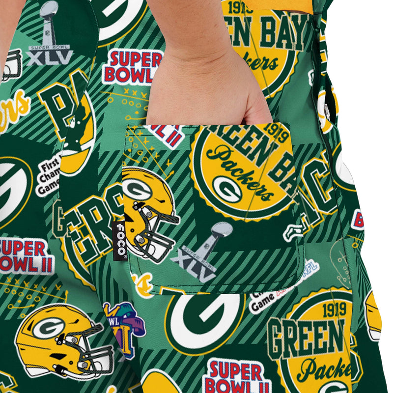 Green Bay Packers NFL Womens Historic Print Bib Overalls Green Bay Packers NFL Womens Historic Print Bib Overalls