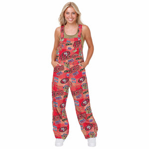 San Francisco 49ers NFL Womens Historic Print Bib Overalls