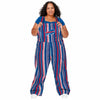 Buffalo Bills NFL Womens Hyper Stripe Bib Overalls