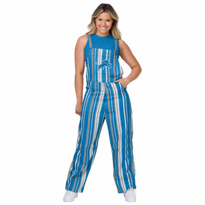 Detroit Lions NFL Womens Hyper Stripe Bib Overalls