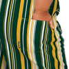 Green Bay Packers NFL Womens Hyper Stripe Bib Overalls