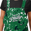 Philadelphia Eagles NFL Womens Kelly Green Paint Splatter Bib Overalls