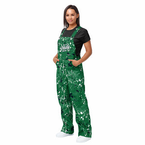 Philadelphia Eagles NFL Womens Kelly Green Paint Splatter Bib Overalls