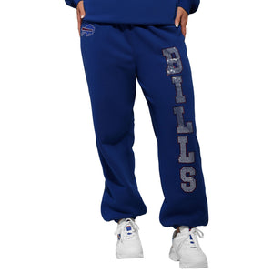 Buffalo Bills NFL Womens Big Wordmark Rhinestone Sweatpants (PREORDER - SHIPS MID NOVEMBER)