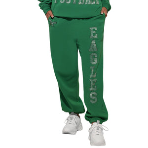 Philadelphia Eagles NFL Retro Womens Big Wordmark Rhinestone Sweatpants (PREORDER - SHIPS MID NOVEMBER)
