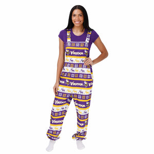 Minnesota Vikings NFL Womens Ugly Home Gating Bib Overalls