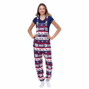 New York Giants NFL Womens Ugly Home Gating Bib Overalls