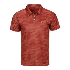 Iowa State Cyclones NCAA Mens Color Camo Polyester Polo