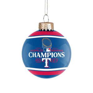 Texas Rangers MLB 2023 World Series Champions Glass Ball Ornament