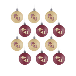 Florida State Seminoles NCAA 12 Pack Ball Ornament Set