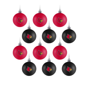 Louisville Cardinals NCAA 12 Pack Ball Ornament Set