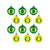 Oregon Ducks NCAA 12 Pack Ball Ornament Set