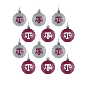 Texas A&M Aggies NCAA 12 Pack Ball Ornament Set