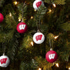 Wisconsin Badgers NCAA 12 Pack Ball Ornament Set