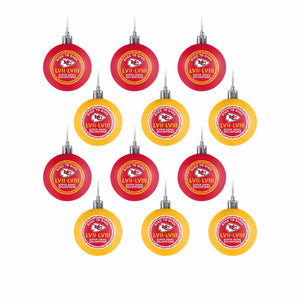 Kansas City Chiefs NFL Super Bowl LVIII Champions 12 Pack Plastic Ball Ornament Set