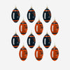 Chicago Bears NFL 12 Pack Football Ornament Set