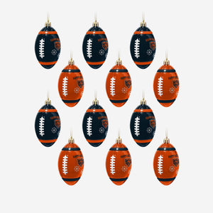 Chicago Bears NFL 12 Pack Football Ornament Set