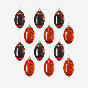 Cleveland Browns NFL 12 Pack Football Ornament Set