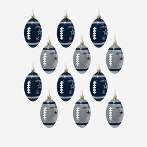 Dallas Cowboys NFL 12 Pack Football Ornament Set