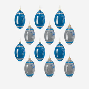 Detroit Lions NFL 12 Pack Football Ornament Set