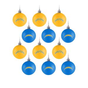 Los Angeles Chargers NFL 12 Pack Ball Ornament Set