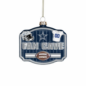 Dallas Cowboys NFL Blown Glass Fan Cave Ornament