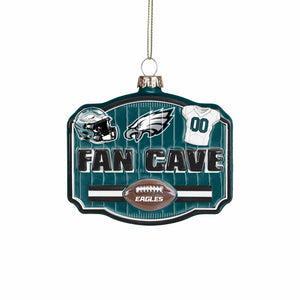 Philadelphia Eagles NFL Blown Glass Fan Cave Ornament