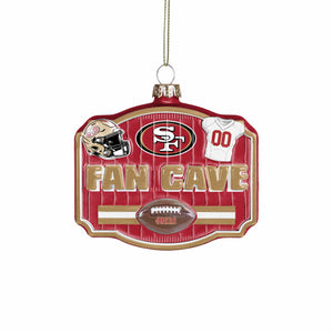 San Francisco 49ers NFL Blown Glass Fan Cave Ornament