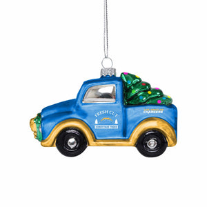 Los Angeles Chargers NFL Blown Glass Truck Ornament