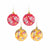 Kansas City Chiefs NFL 4 Pack Ball Mascot Ornament Set
