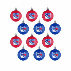 New York Rangers NHL 12 Pack Ball Ornament Set