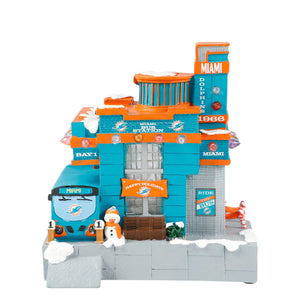Miami Dolphins NFL Light Up Resin Team Bus Station