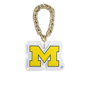 Michigan Wolverines NCAA Big Logo Light Up Chain Ornament