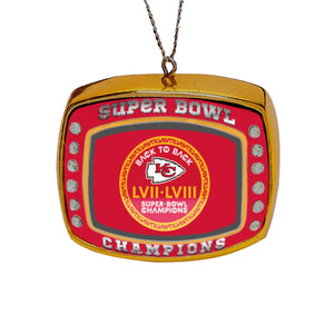 Kansas City Chiefs NFL Super Bowl LVIII Champions Ring Ornament
