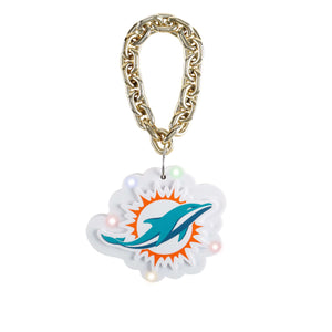 Miami Dolphins NFL Big Logo Light Up Chain Ornament