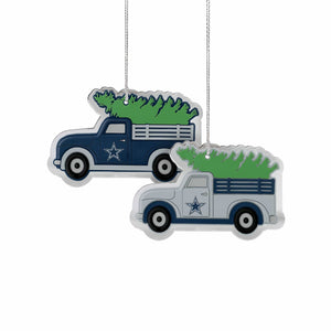 Dallas Cowboys NFL 2 Pack Flat Metal Truck Ornaments