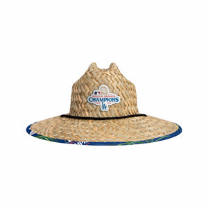 Los Angeles Dodgers MLB 2024 World Series Champions Floral Straw Hat