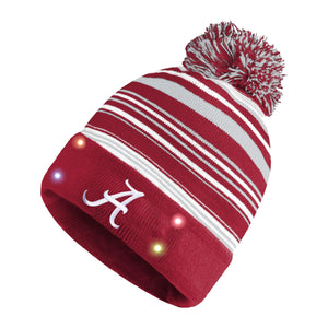 Alabama Crimson Tide NCAA Horizontal Stripe Light Up Beanie