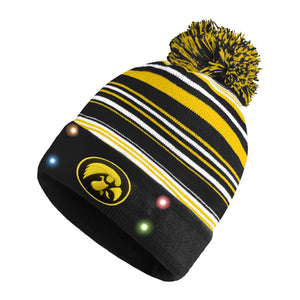 Iowa Hawkeyes NCAA Horizontal Stripe Light Up Beanie
