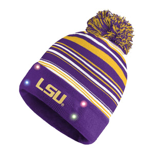 LSU Tigers NCAA Horizontal Stripe Light Up Beanie