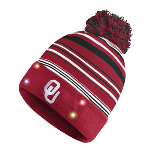 Oklahoma Sooners NCAA Horizontal Stripe Light Up Beanie