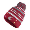 Washington State Cougars NCAA Horizontal Stripe Light Up Beanie